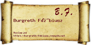 Burgreth Fábiusz névjegykártya